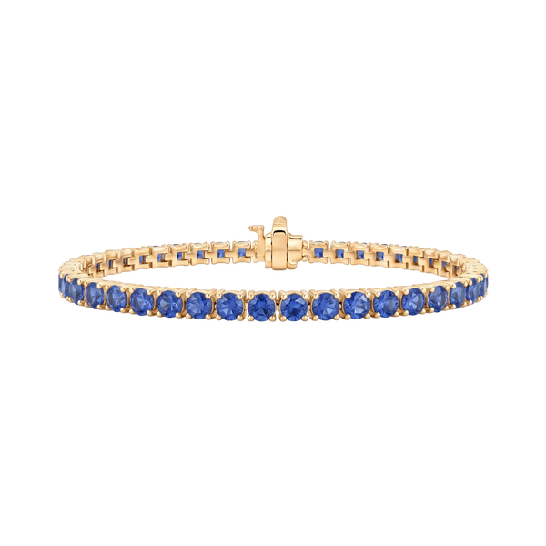 Tennis Bracelet with Sapphire Stones (September Birthstones) in 18K Gold (1.75 mm - 4.0 mm)