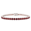 Tennis Bracelet with Garnet Colored CZ in Sterling Silver (2 mm - 4 mm)