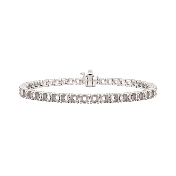4 Prong Round Tennis Bracelet Mounting in 14K Gold (.25 ct / 4.0 mm)
