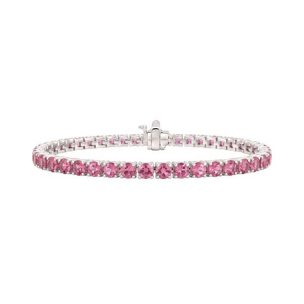 Tennis Bracelet with Tourmaline Stones (October Birthstones) in 14K Gold (1.75 mm - 4.0 mm)