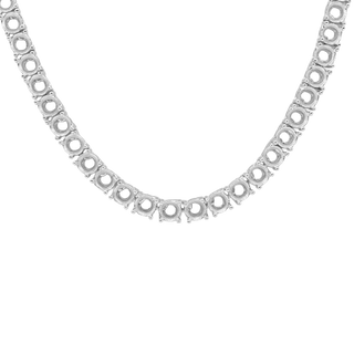 Tennis Necklace Mounting in Sterling Silver (.25 ct / 4.0 mm)