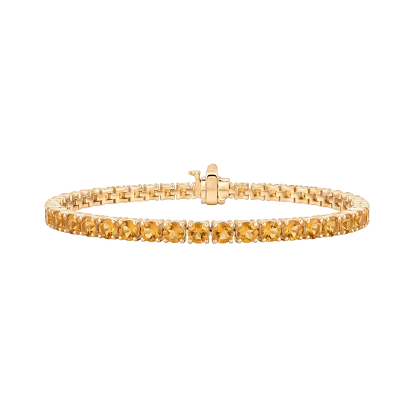 Tennis Bracelet with Citrine Stones (November Birthstones) in 14K Gold (1.75 mm - 4.0 mm)