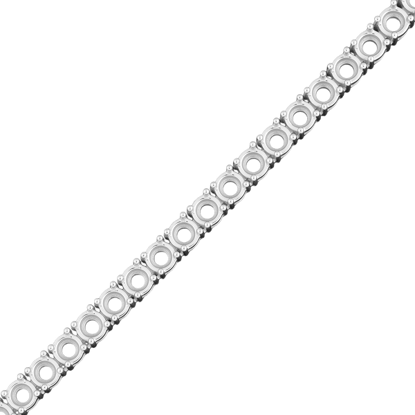 Round 4 Prong Tennis Necklace Chain By The Inch in 14K Gold (No Clasp)