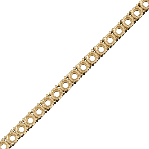 Round 4 Prong Tennis Necklace Chain By The Inch in 14K Gold (No Clasp)