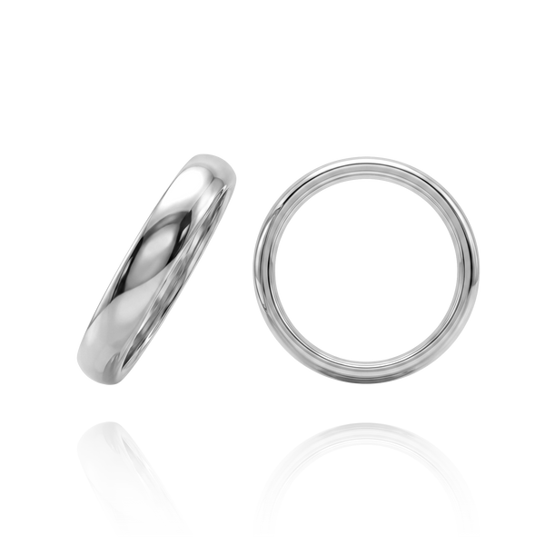 ITI NYC 14K White Gold Domed Wedding Bands (2.0 mm - 6.0 mm)