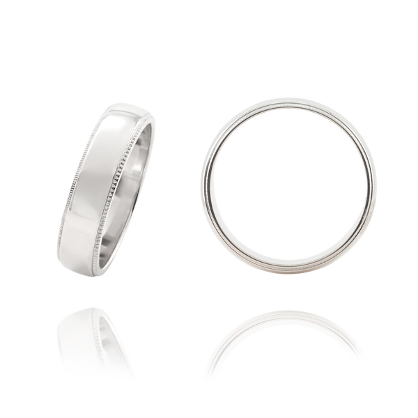 ITI NYC Sterling Silver Milgrain Wedding Bands (2.0 mm - 8.0 mm)