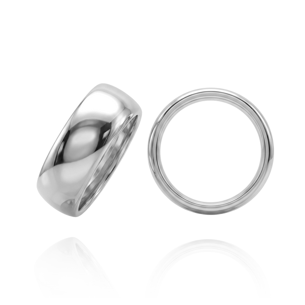 ITI NYC 14K White Gold Domed Wedding Bands (2.0 mm - 6.0 mm)