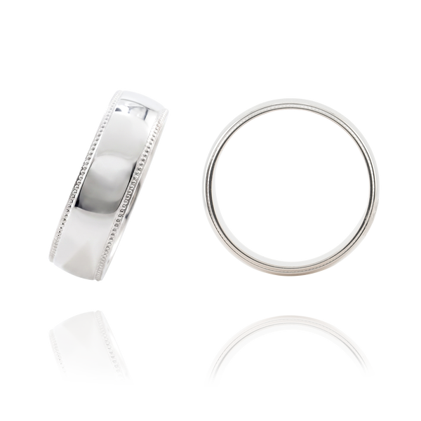 ITI NYC Sterling Silver Milgrain Wedding Bands (2.0 mm - 8.0 mm)