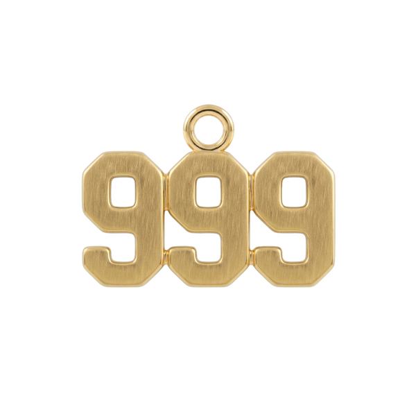 Basic Angel Numbers in 14K Gold (12.7 mm) (Semi-Polished)