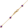 Finished Diamond by the Yard Cable Chain Bracelet in 14K Yellow Gold with Alexandrite Stones