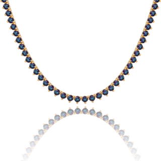 Tennis Necklace with Alexandrite Stones (June Birthstones) in 14K Gold (1.75 mm - 4.0 mm)
