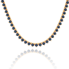 Tennis Necklace with Alexandrite Stones (June Birthstones) in 14K Gold (1.75 mm - 4.0 mm)