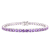 Tennis Bracelet with Alexandrite Colored CZ in Sterling Silver (2 mm - 4 mm)