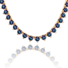 Tennis Necklace with Alexandrite Stones (June Birthstones) in 14K Gold (1.75 mm - 4.0 mm)