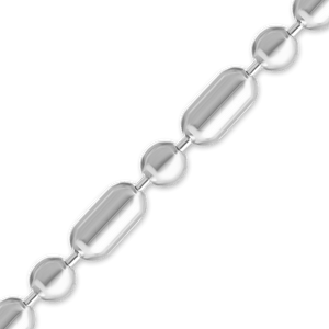 Bulk / Spooled Alternating Cylinder Bead Chain in Sterling Silver (1.20 mm - 2.50 mm)
