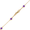 Finished Diamond by the Yard Cable Chain Bracelet in 14K Yellow Gold with Amethyst Stones