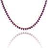 Tennis Necklace with Amethyst Stones (February Birthstones) in 14K Gold (1.75 mm - 4.0 mm)
