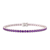Tennis Bracelet with Amethyst Colored CZ in Sterling Silver (2 mm - 4 mm)