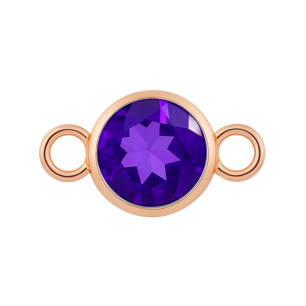 Diamond or Gemstone Bezel Bracelet/Necklace Charm in 14K Rose Gold