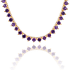 Tennis Necklace with Amethyst Stones (February Birthstones) in 18K Gold (1.75 mm - 4.0 mm)