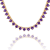 Tennis Necklace with Amethyst Stones (February Birthstones) in 14K Gold (1.75 mm - 4.0 mm)