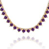 Tennis Necklace with Amethyst Stones (February Birthstones) in 14K Gold (1.75 mm - 4.0 mm)