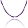 Tennis Necklace with Amethyst Stones (February Birthstones) in 18K Gold (1.75 mm - 4.0 mm)