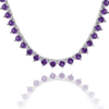 Tennis Necklace with Amethyst Stones (February Birthstones) in 14K Gold (1.75 mm - 4.0 mm)