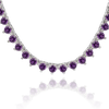 Tennis Necklace with Amethyst Stones (February Birthstones) in 14K Gold (1.75 mm - 4.0 mm)