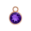 Diamond or Gemstone Bezel Drop Charm in 14K Rose Gold
