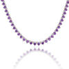 Tennis Necklace with Amethyst Stones (February Birthstones) in 18K Gold (1.75 mm - 4.0 mm)
