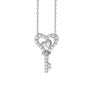 Key Necklace in Sterling Silver (20 x 11 mm)