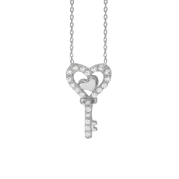 Key Necklace in Sterling Silver (20 x 11 mm)