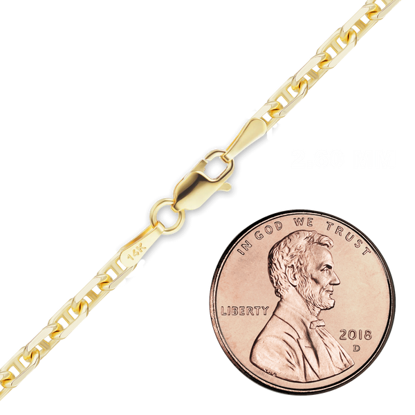 Arthur Ave. Anchor Necklace in 14K Yellow Gold