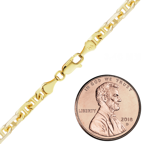 Arthur Ave. Anchor Bracelet in 14K Yellow Gold
