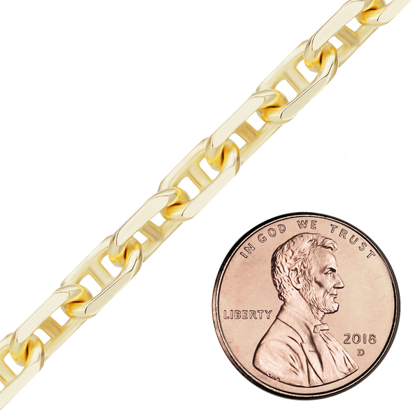 Bulk / Spooled Anchor Chain in 14K Yellow Gold (2.00 mm - 4.85 mm)