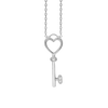 Heart Key Necklace in Sterling Silver (25 x 9 mm)