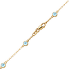 Finished Diamond by the Yard Cable Chain Necklace in 14K Yellow Gold with Aquamarine Stones