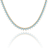 Tennis Necklace with Aquamarine Stones (March Birthstones) in 14K Gold (1.75 mm - 4.0 mm)