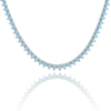 Tennis Necklace with Aquamarine Stones (March Birthstones) in 14K Gold (1.75 mm - 4.0 mm)