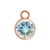 Diamond or Gemstone Bezel Drop Charm in 14K Rose Gold