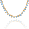 Tennis Necklace with Aquamarine Stones (March Birthstones) in 14K Gold (1.75 mm - 4.0 mm)