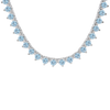 Tennis Necklace with Aquamarine Stones (March Birthstones) in 18K Gold (1.75 mm - 4.0 mm)