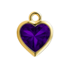Diamond or Gemstone Heart Bezel Drop Charm in 14K Yellow Gold