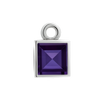 Diamond or Gemstone Square Bezel Drop Charm in 14K White Gold