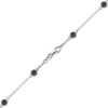 Finished Diamond by the Yard Cable Chain Necklace in 14K White Gold with Alexandrite Stones