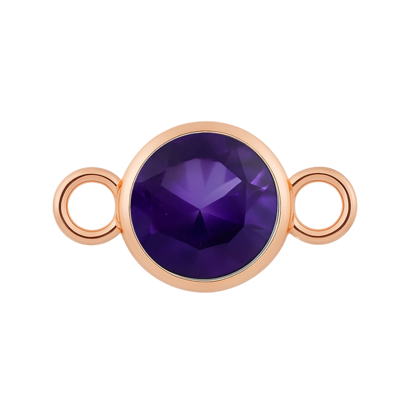 Diamond or Gemstone Bezel Bracelet/Necklace Charm in 14K Rose Gold