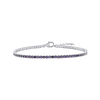 Tennis Bracelet with Amethyst Colored CZ in Sterling Silver (2 mm - 4 mm)
