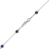 Finished Diamond by the Yard Cable Chain Necklace in 14K White Gold with Amethyst Stones
