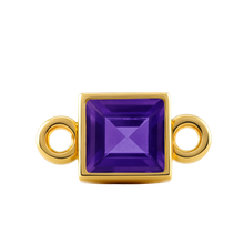 Load image into Gallery viewer, Diamond or Gemstone Square Bezel Bezel/Necklace Charm in 14K Yellow Gold
